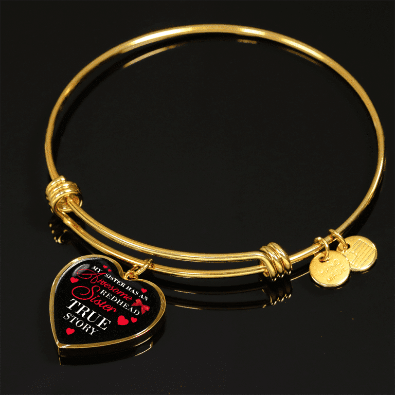 My Sister Has An Awesome Redhead Sister True Story Luxury Heart Pendant Necklace - Bangle - Redhead Gifts