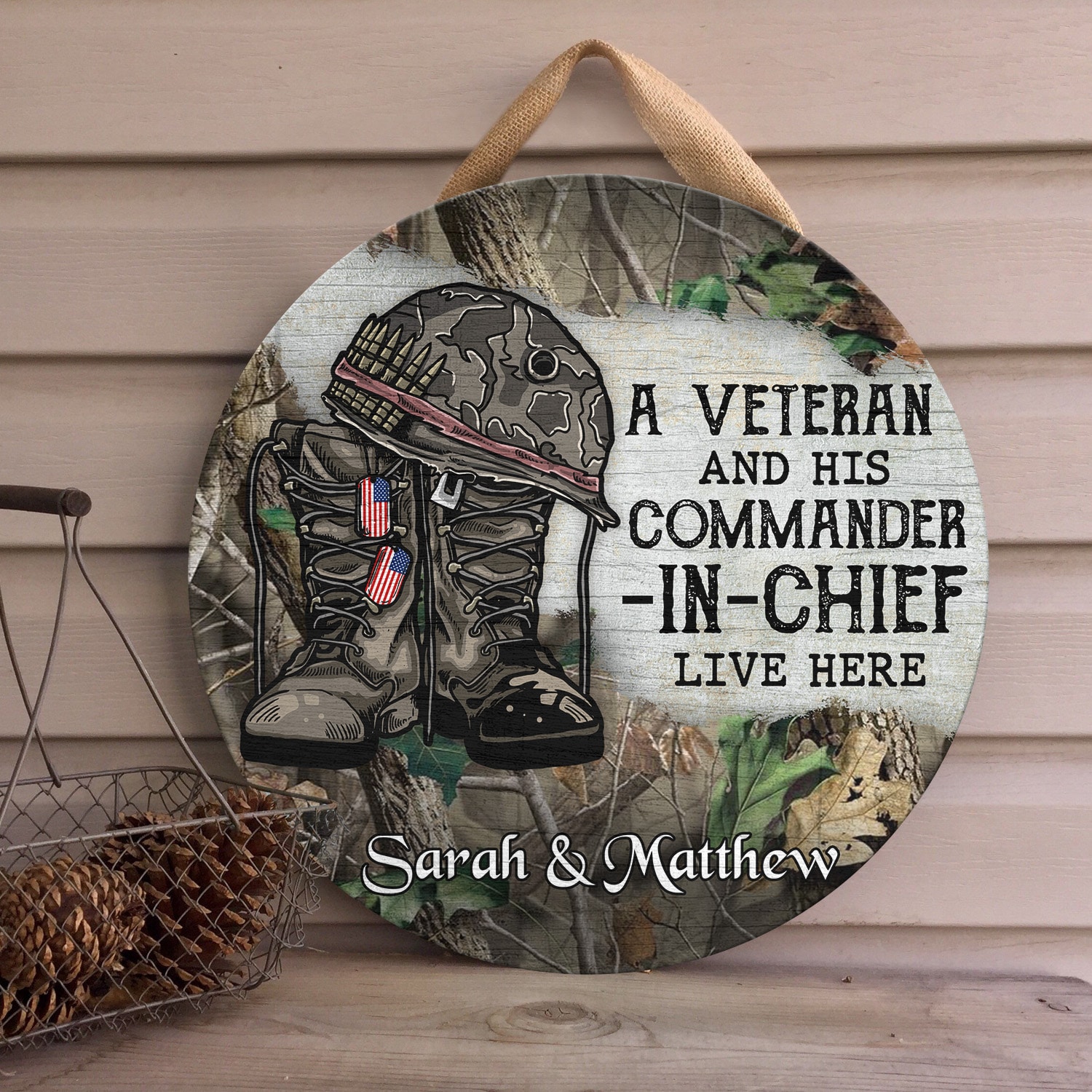 3Th. Veteran And His Commander-sample design Door Sign Mockup 4