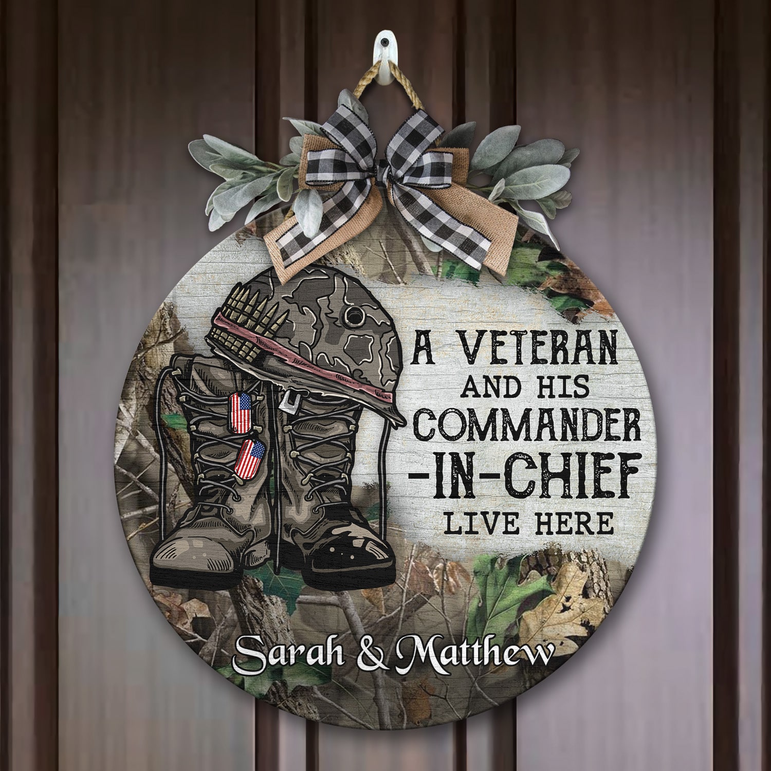 3Th. Veteran And His Commander-sample design Door Sign Mockup 7