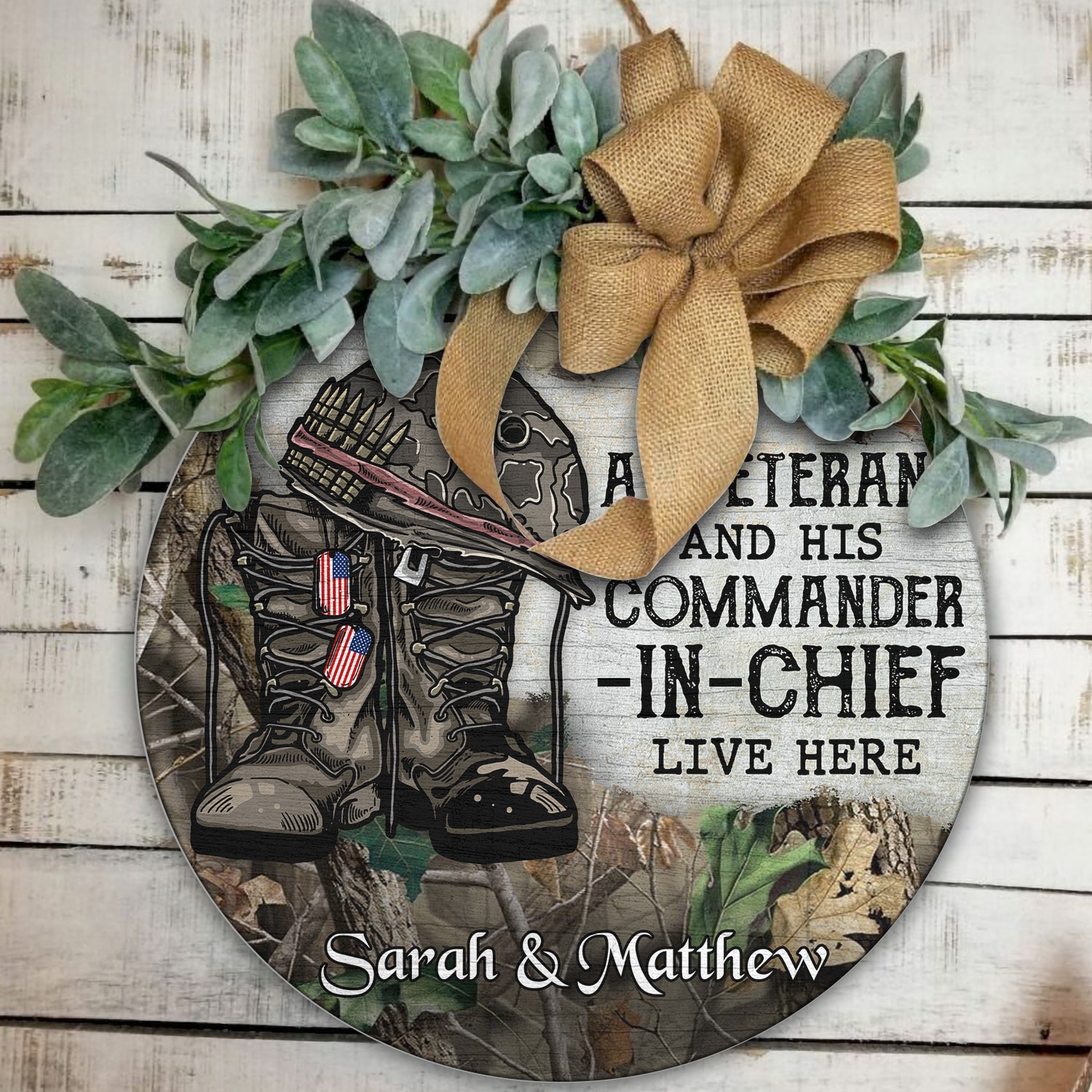 3Th. Veteran And His Commander-sample design Door Sign Mockup 11