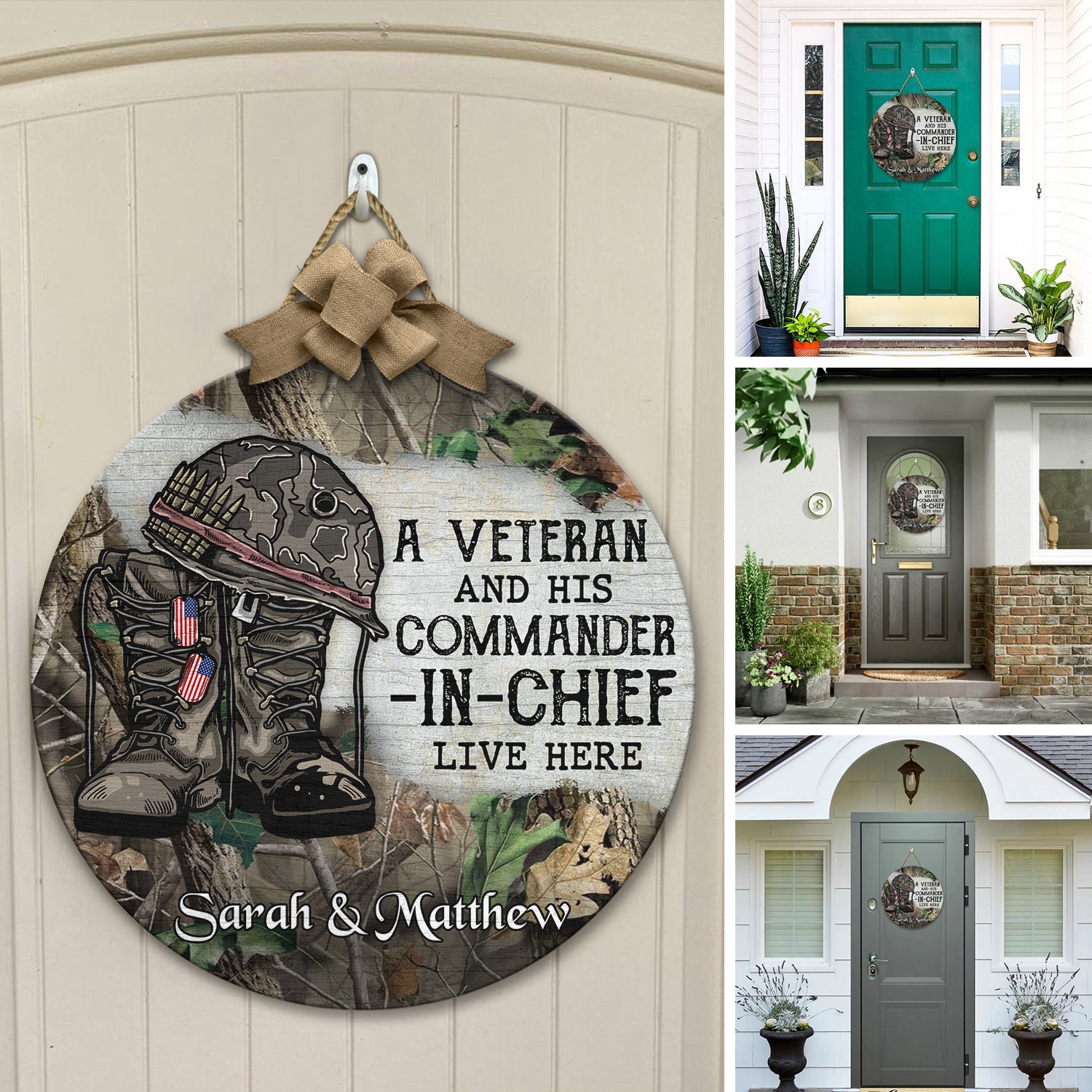 3Th. Veteran And His Commander-sample design Door Sign Mockup 12