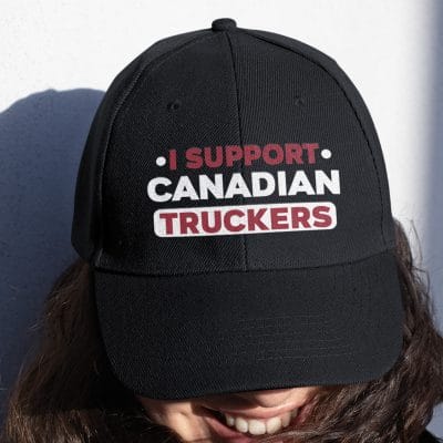 I Support Canadian Truckers Twill Cap - High-Profile Snapback Hat