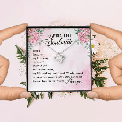 I Can't Imagine My Life Being Complete Without You Forever Your Love Knot Pendant Necklace