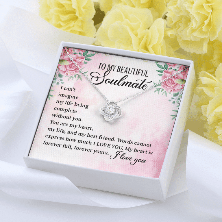 I Can't Imagine My Life Being Complete Without You Forever Your Love Knot Pendant Necklace
