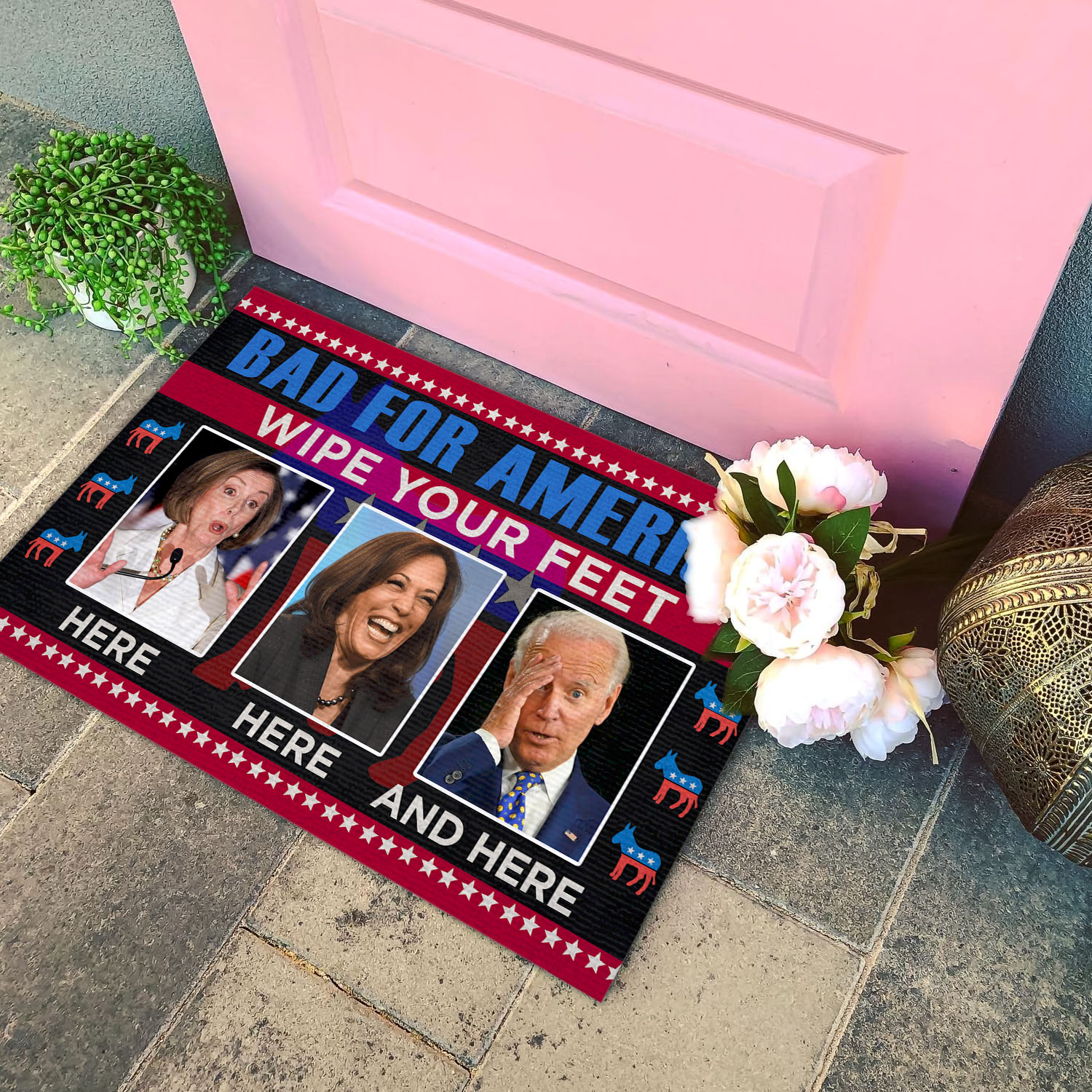 4VT. Bad For America Wipe Your Feet Doormat mockup 4