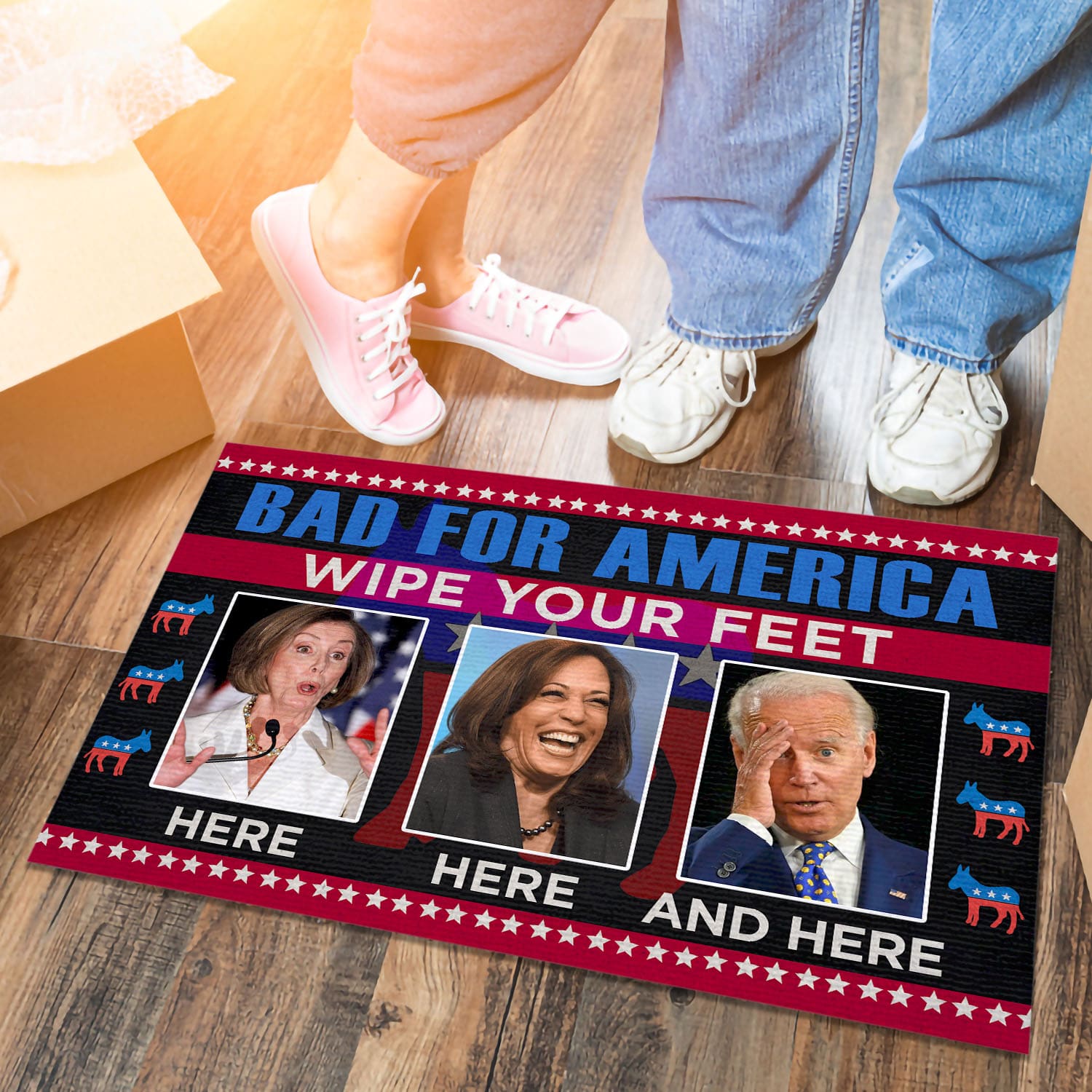 4VT. Bad For America Wipe Your Feet Doormat mockup 6