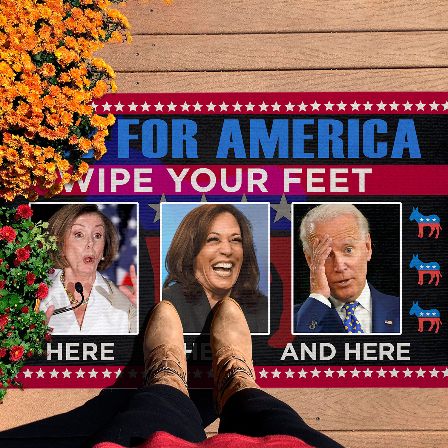4VT. Bad For America Wipe Your Feet Doormat mockup 7