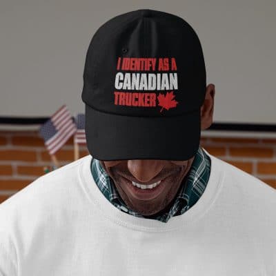 Alternative view of I Identify As As A Canadian Trucker Twill Cap - High-Profile Snapback Hat