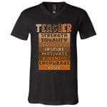 teach 1, Black, V-Neck T-Shirt