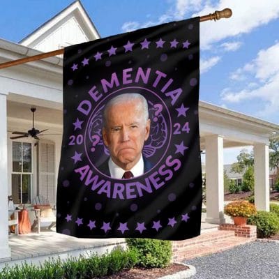 Dementia Awareness 2024 Funny Joe Biden Outdoor Indoor Decorative Garden Flag - House Flag - Wall Flag