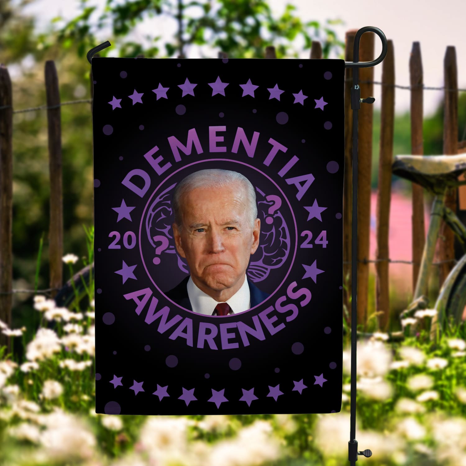 2O. Dementia Awareness (30x40) Garden Flag Mockup 6