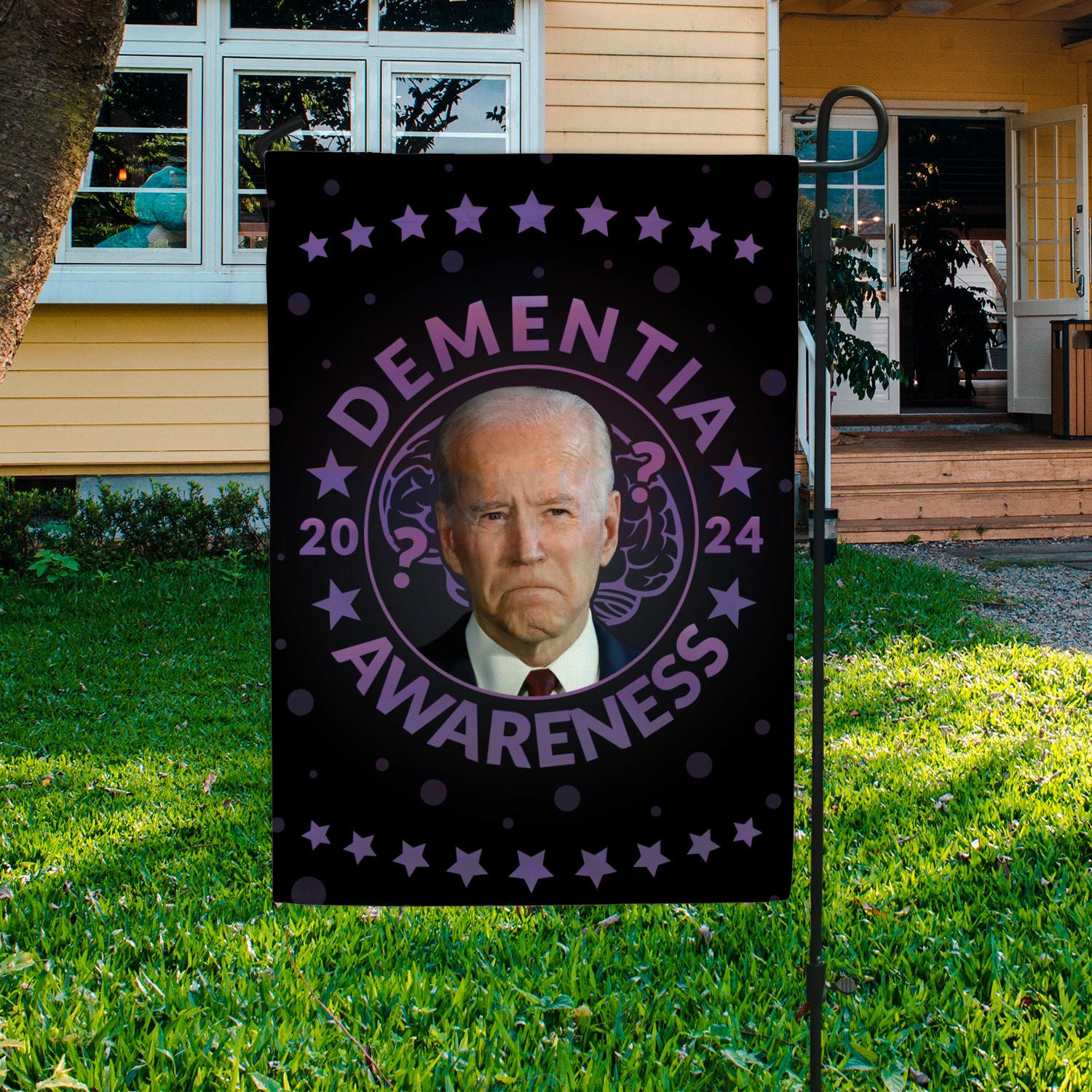 2O. Dementia Awareness (30x40) Garden Flag Mockup 3