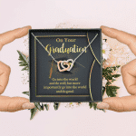 On Your Graduation Go Into The World And Do Well Interlocking Hearts Pendant Necklace