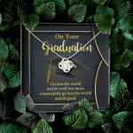 On Your Graduation Go Into The World And Do Well Love Knot Pendant Necklace