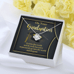 On Your Graduation Go Into The World And Do Well Love Knot Pendant Necklace