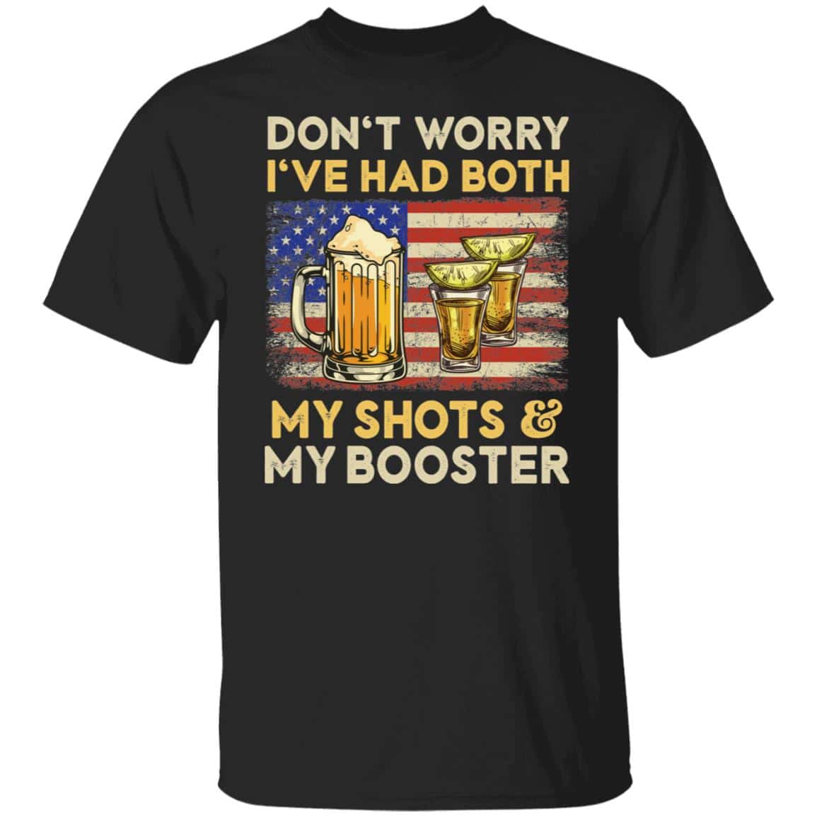 My Shots And My Booster Shirt, Black, Unisex T-Shirt