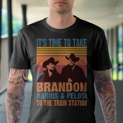 Alternative view of It's Time To Take Brandon Harris And Pelosi To The Train Station Vintage Funny T-Shirt