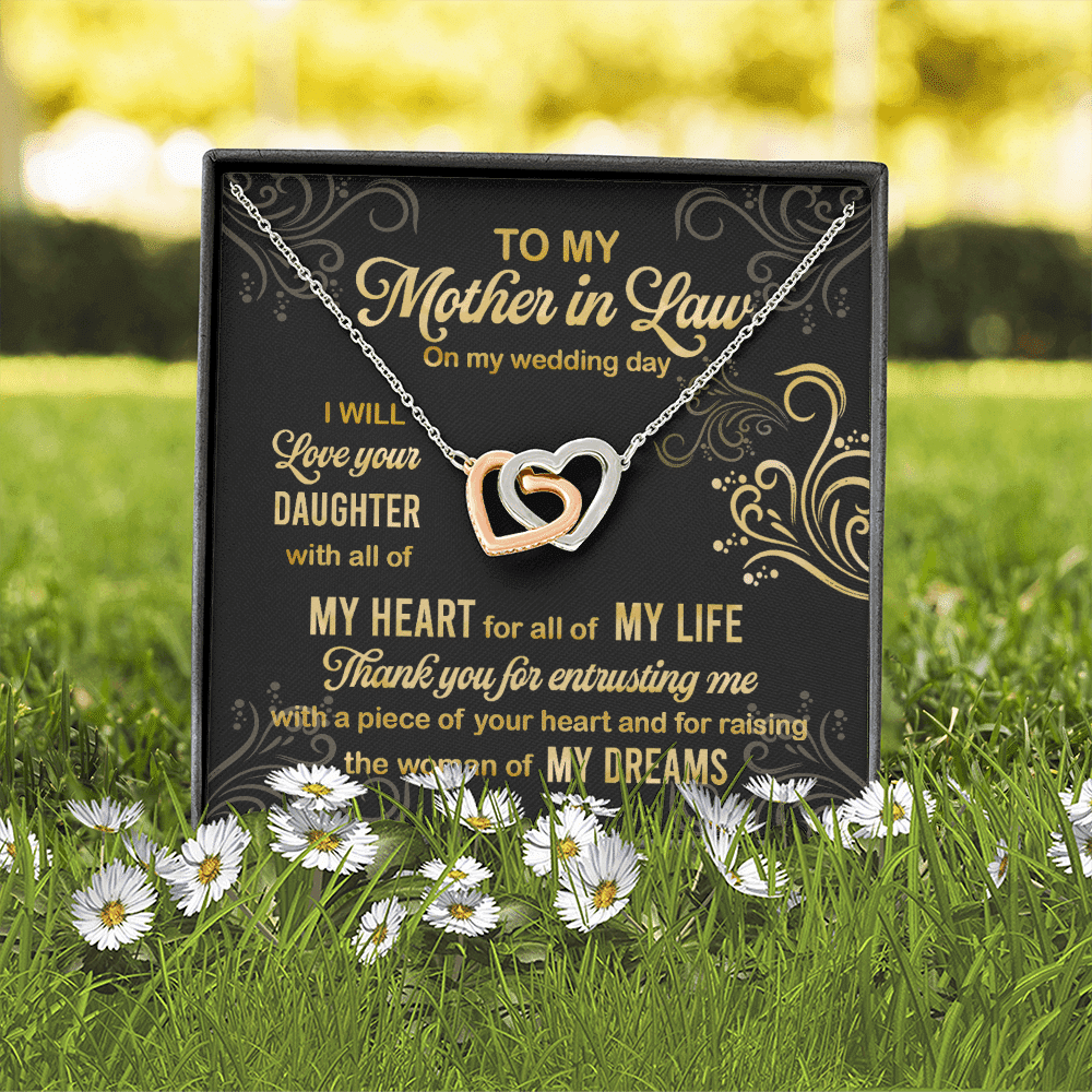 To My Mother In Law On My Wedding Day I Will Love Your Daughter Interlocking Heart Pendant Necklace To My Mother In Law On My Wedding Day I Will Love Your Daughter Interlocking Heart Pendant Necklace