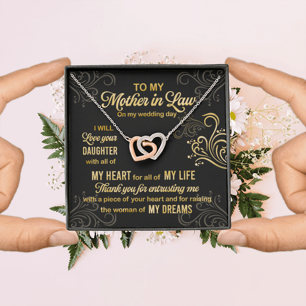 To My Mother In Law On My Wedding Day I Will Love Your Daughter Interlocking Heart Pendant Necklace To My Mother In Law On My Wedding Day I Will Love Your Daughter Interlocking Heart Pendant Necklace