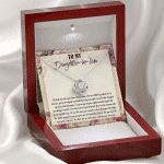 To My Daughter-In-Law We Both Love The Same Man Love Knot Necklace From Mom - Birthday Gift To Daughter