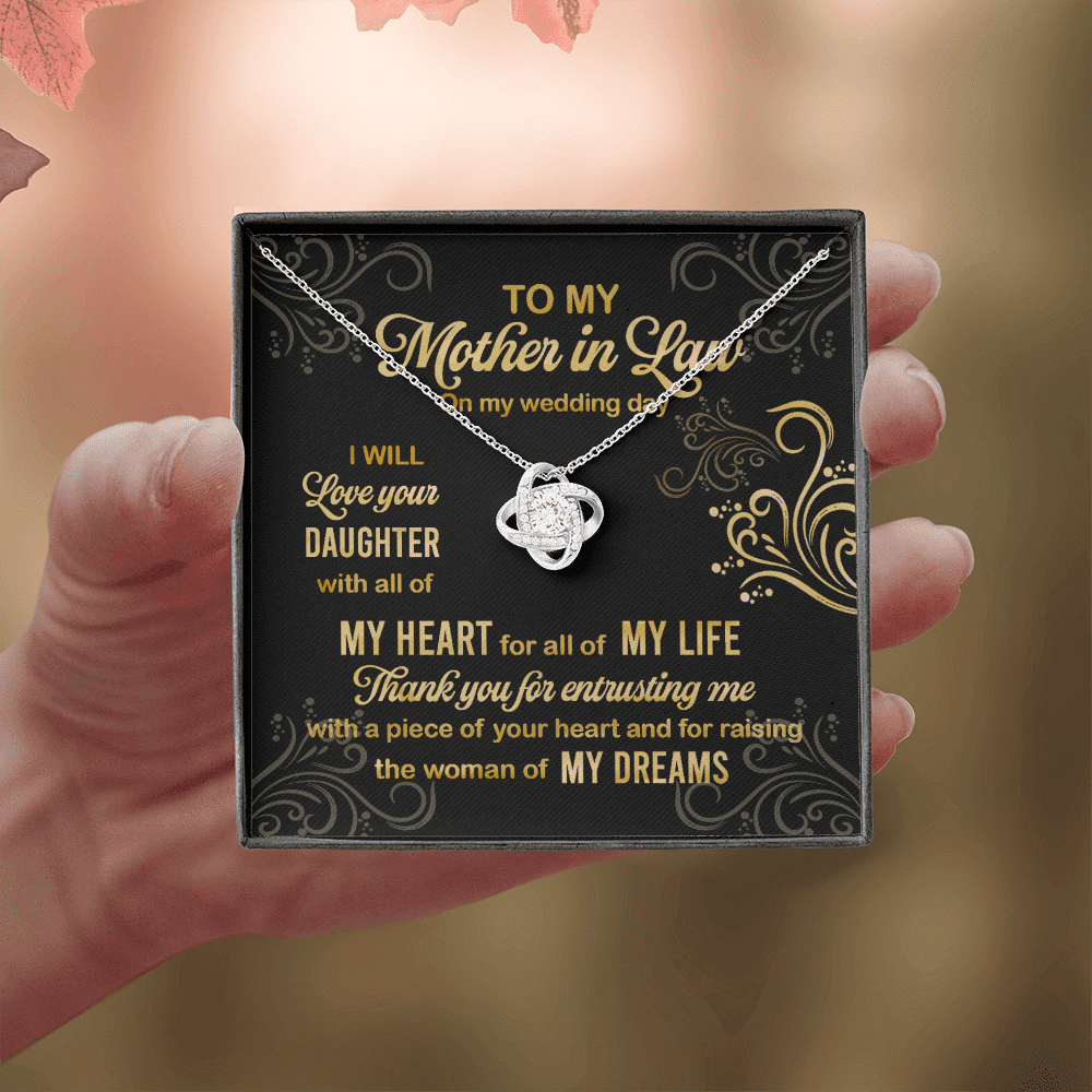 To My Mother In Law On My Wedding Day I Will Love Your Daughter Love Knot Necklace To My Mother In Law On My Wedding Day I Will Love Your Daughter Love Knot Necklace