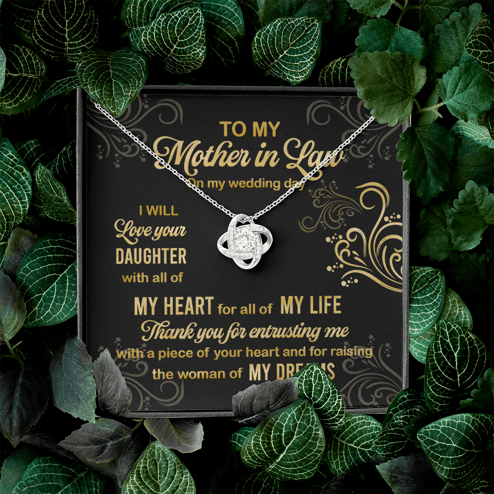 To My Mother In Law On My Wedding Day I Will Love Your Daughter Love Knot Necklace To My Mother In Law On My Wedding Day I Will Love Your Daughter Love Knot Necklace
