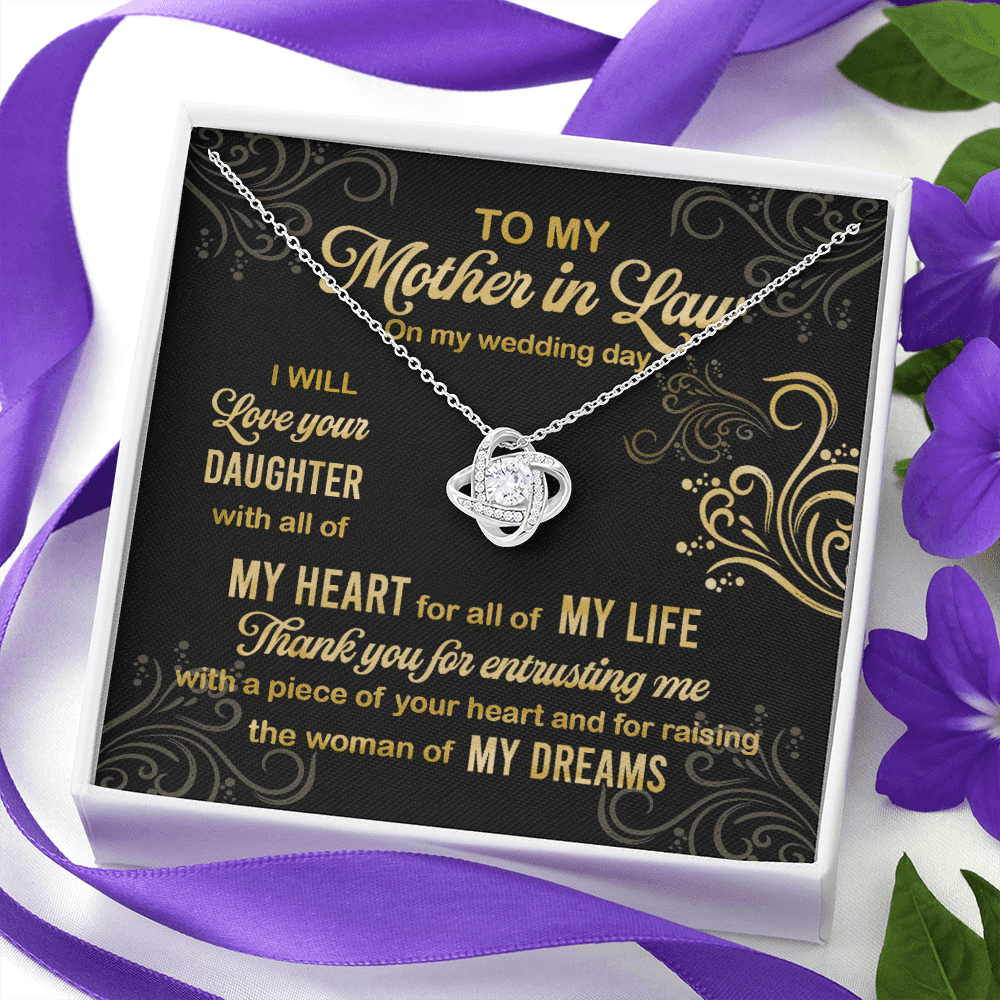 To My Mother In Law On My Wedding Day I Will Love Your Daughter Love Knot Necklace To My Mother In Law On My Wedding Day I Will Love Your Daughter Love Knot Necklace