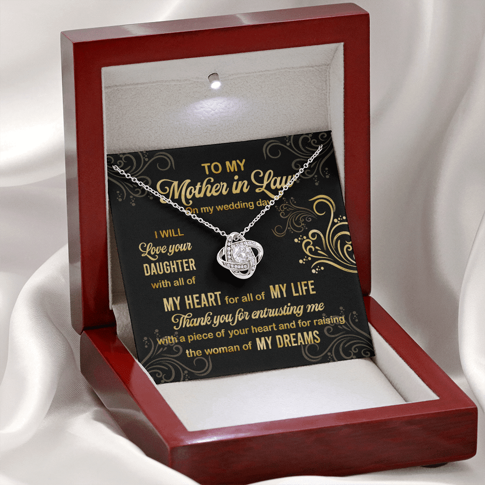To My Mother In Law On My Wedding Day I Will Love Your Daughter Love Knot Necklace To My Mother In Law On My Wedding Day I Will Love Your Daughter Love Knot Necklace