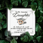 To My Daughter She Believed She Could So She Worked And She Did Interlocking Hearts Pendant Necklace