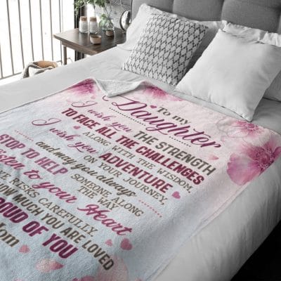 Alternative view of To My Daughter I Wish You The Strenght To Face All Challenges Throw Blanket - Daughter Gift Fleece Blanket