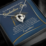 To A Beautiful Girl On Her Graduation Day She Believe Forever Heart Pendant Necklace
