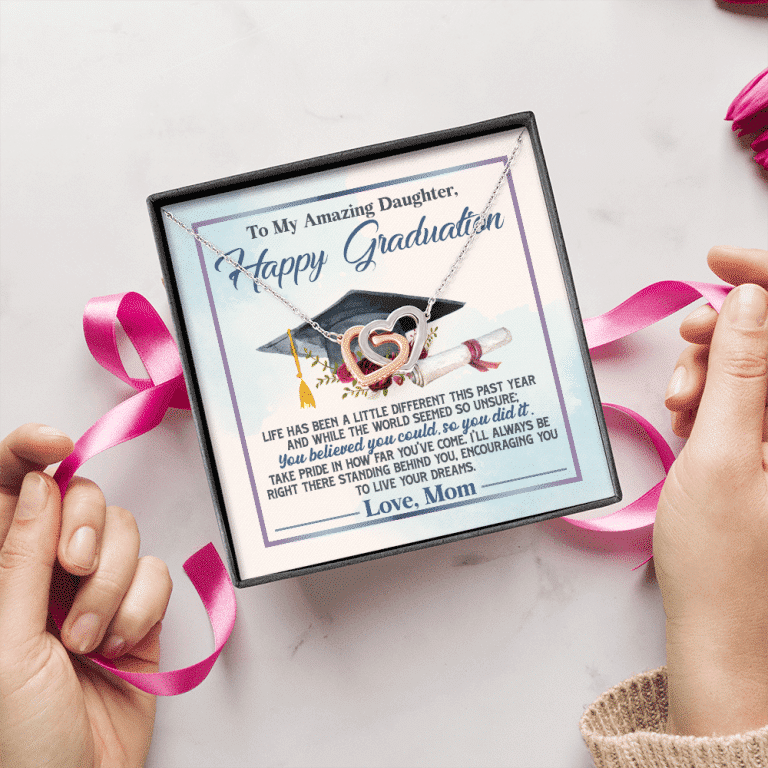To My Amazing Daughter Happy Graduation Life Has Been A Little Different Interlocking Hearts Pendant Necklace