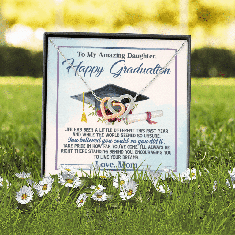 To My Amazing Daughter Happy Graduation Life Has Been A Little Different Interlocking Hearts Pendant Necklace