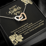 Happy Mother's Day Thanks For Everything Mom There Are Not Enough Words Interlocking Hearts Pendant Necklace
