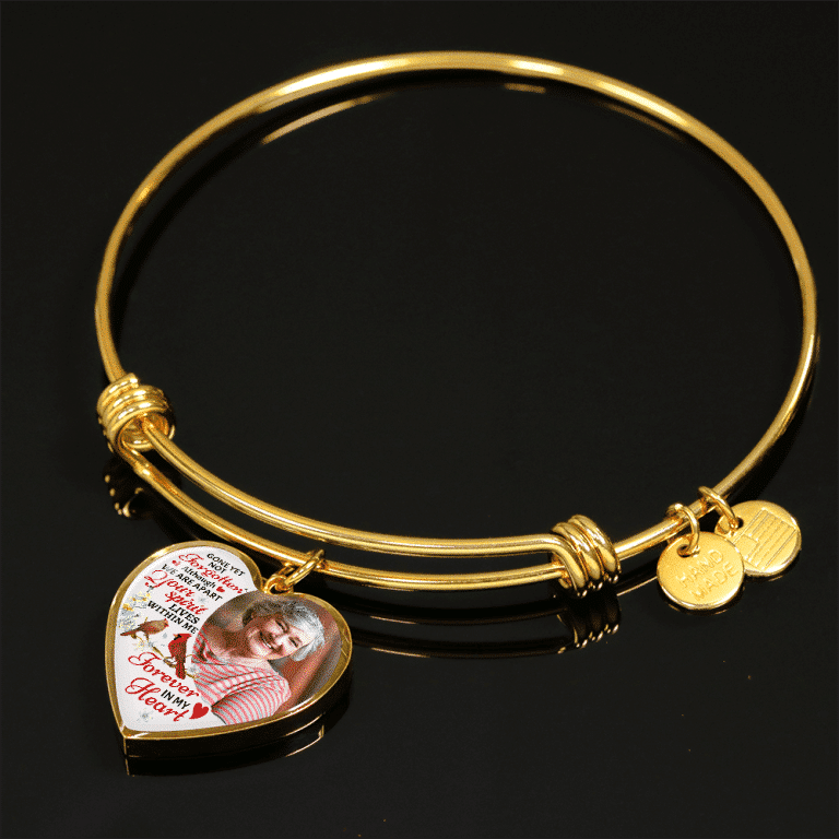 Custom Photo Gone Yet Not Forgotten Although We Are Apart Your Spirit Lives Within Me Memorial Heart Pendant Necklace