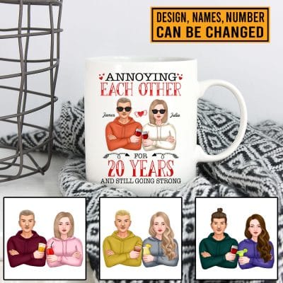 Personalized Couple Annoying Each Other For Years And Still Going Strong Ceramic Coffee Mug - Beer Stein