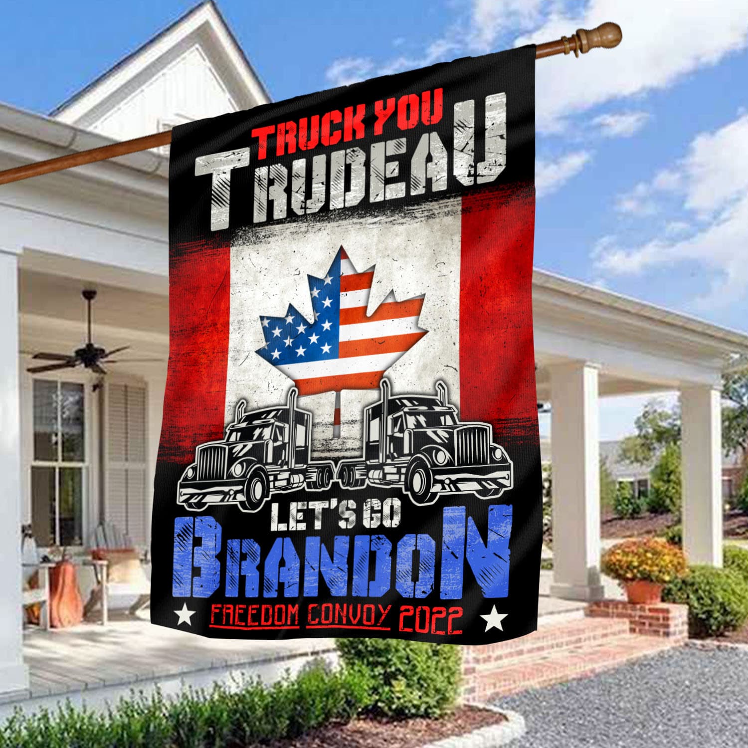 5VT. Truck You Trudeau Flag House Flag Mockup 3