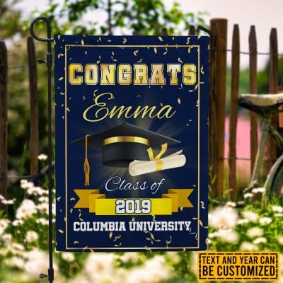Personalized Congrats Class Of 2023 2024 Senior Graduation Garden Flag - 2025 Graduate High School House Flag
