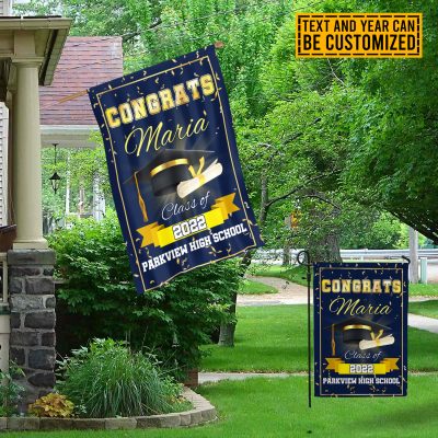 Alternative view of Personalized Congrats Class Of 2023 2024 Senior Graduation Garden Flag - 2025 Graduate High School House Flag