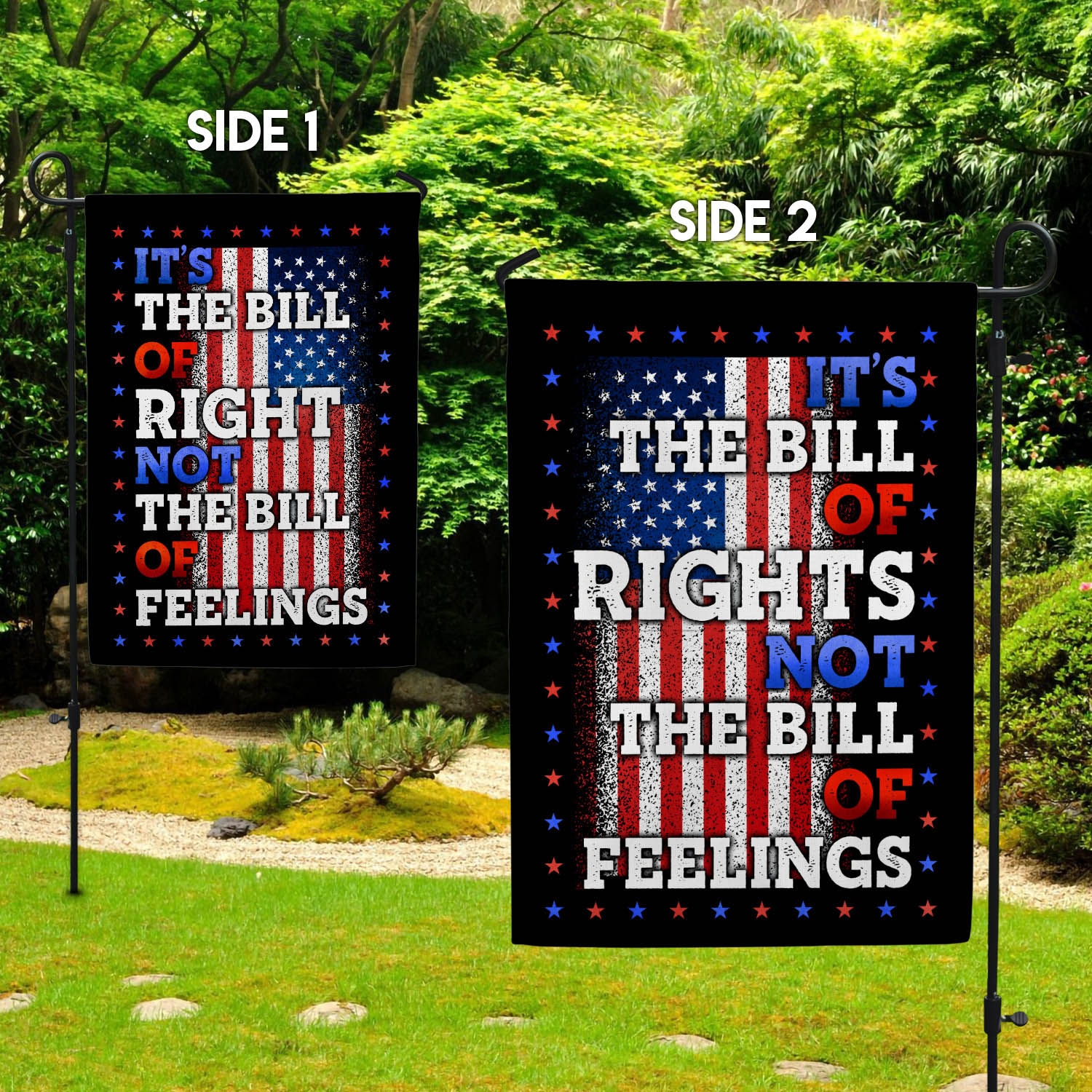 1O. Bill Of Rights-30x40 - Side 1 Garden Flag Mockup 2 Side
