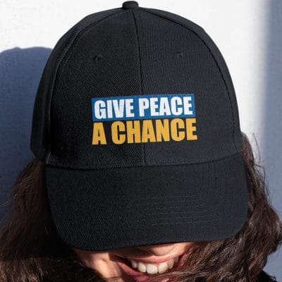 Give Peace A Chance Ukraine 2022 Twill Cap - High-Profile Snapback Hat