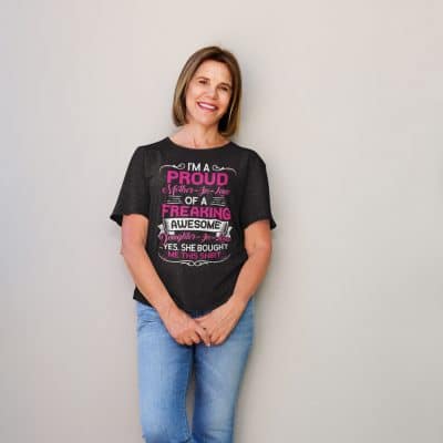 Alternative view of I'm A Proud Mother In Law Of A Freaking Awesome Daughter In Law Yes She Bought Me This T-Shirt - V-Neck