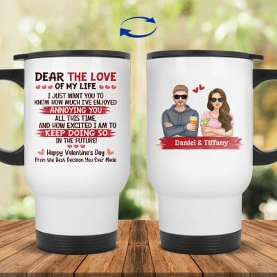 14 oz. White Travel Mug