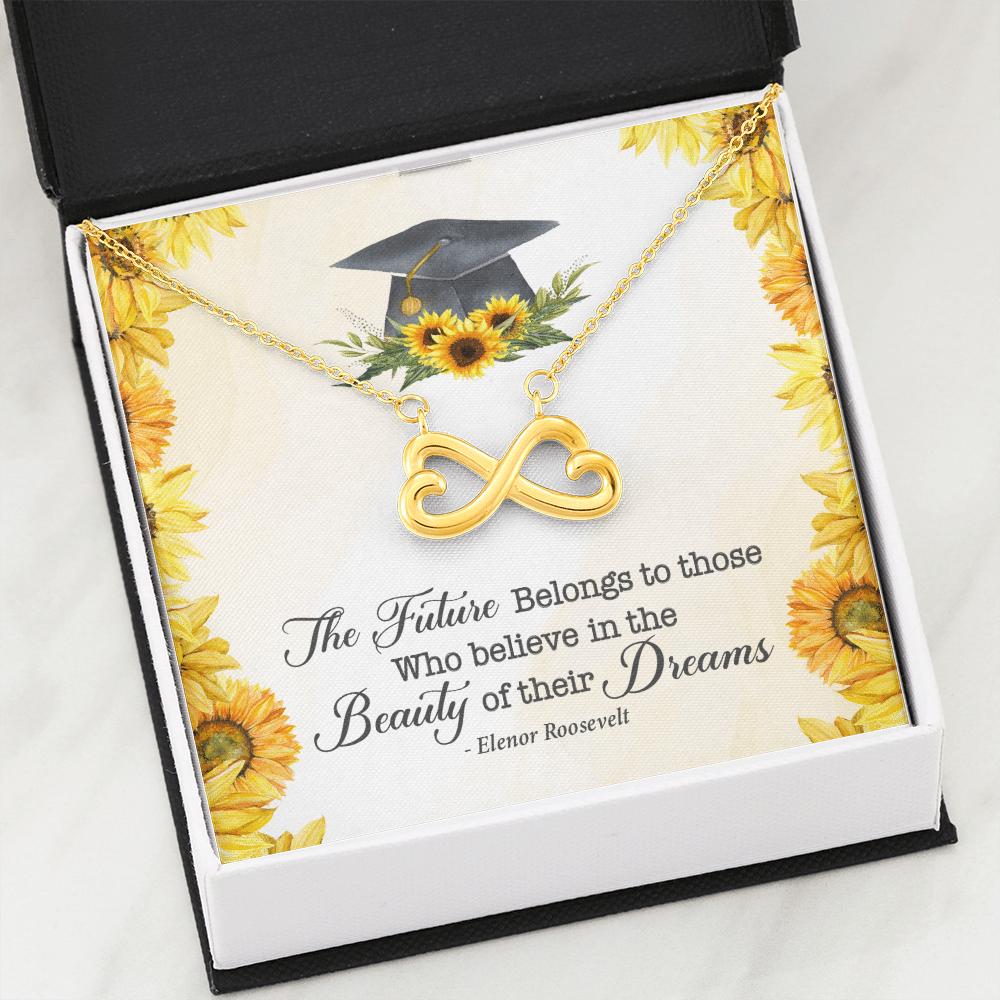 The Future Belongs To Those Who Believe Senior Graduation Infinity Heart Necklace The Future Belongs To Those Who Believe Senior Graduation Infinity Heart Necklace