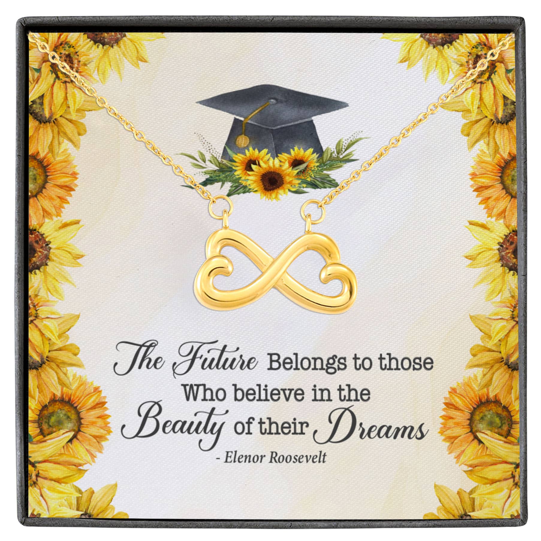 1P. Future belongs (4) Infinity Heart Necklace White (Gold)