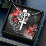 To My King Our Home Ain't No Castle Our Life Ain't No Fairy Tale Artisan Crafted Cross Necklace