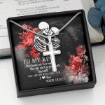 To My King Our Home Ain't No Castle Our Life Ain't No Fairy Tale Artisan Crafted Cross Necklace