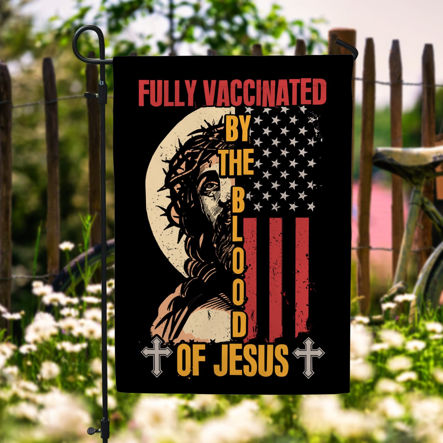 3O. Blood Of Jesus-30x40 Garden Flag Mockup 6