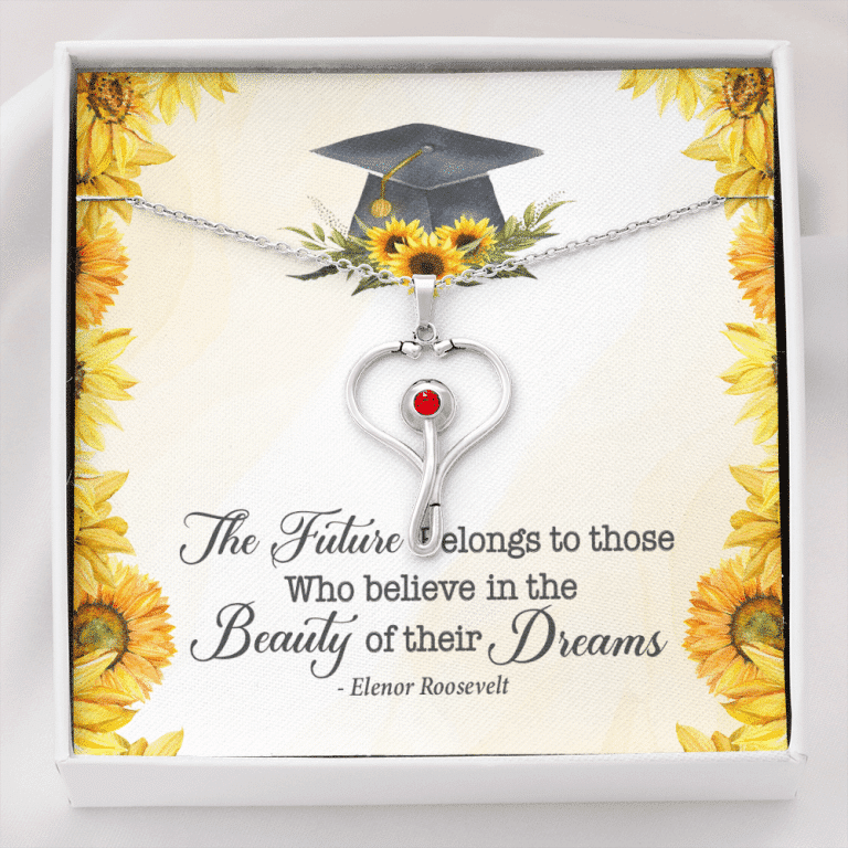The Future Belongs To Those Who Believe Senior Graduation Stethoscope Necklace - Stethoscope Necklace