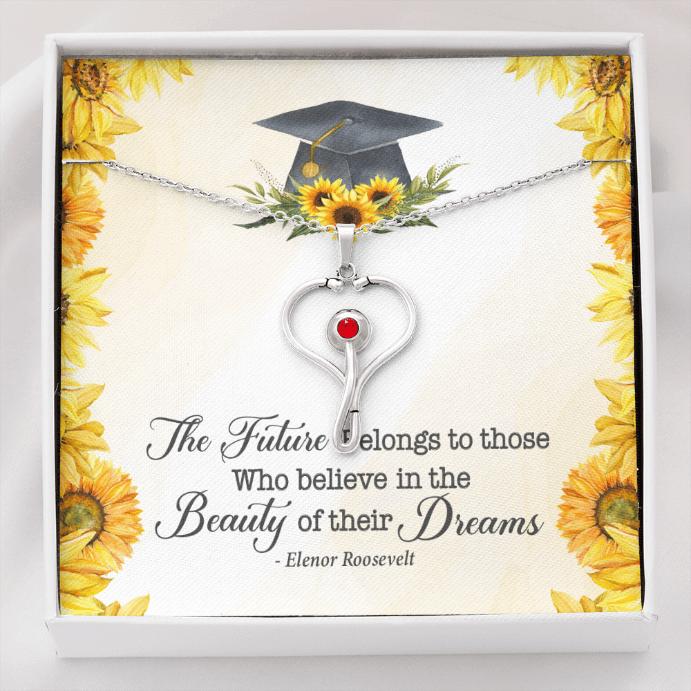 The Future Belongs To Those Who Believe Senior Graduation Stethoscope Necklace - Stethoscope Necklace The Future Belongs To Those Who Believe Senior Graduation Stethoscope Necklace - Stethoscope Necklace